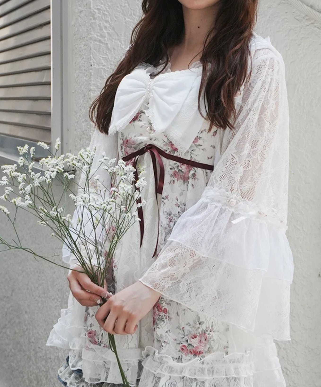 Satin Rose Lace Hoodie