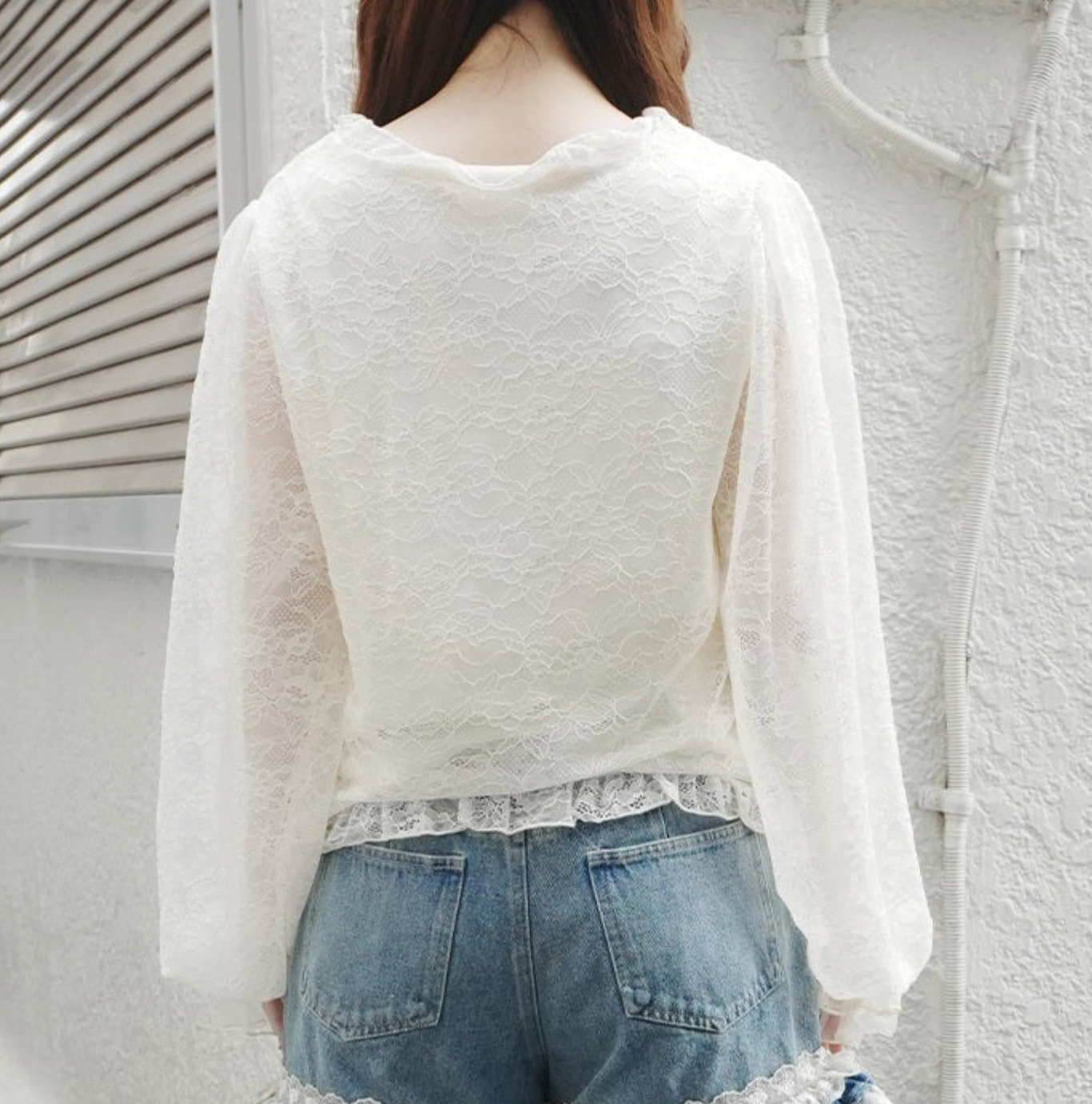 Rose & Ribbon Lace Pullover