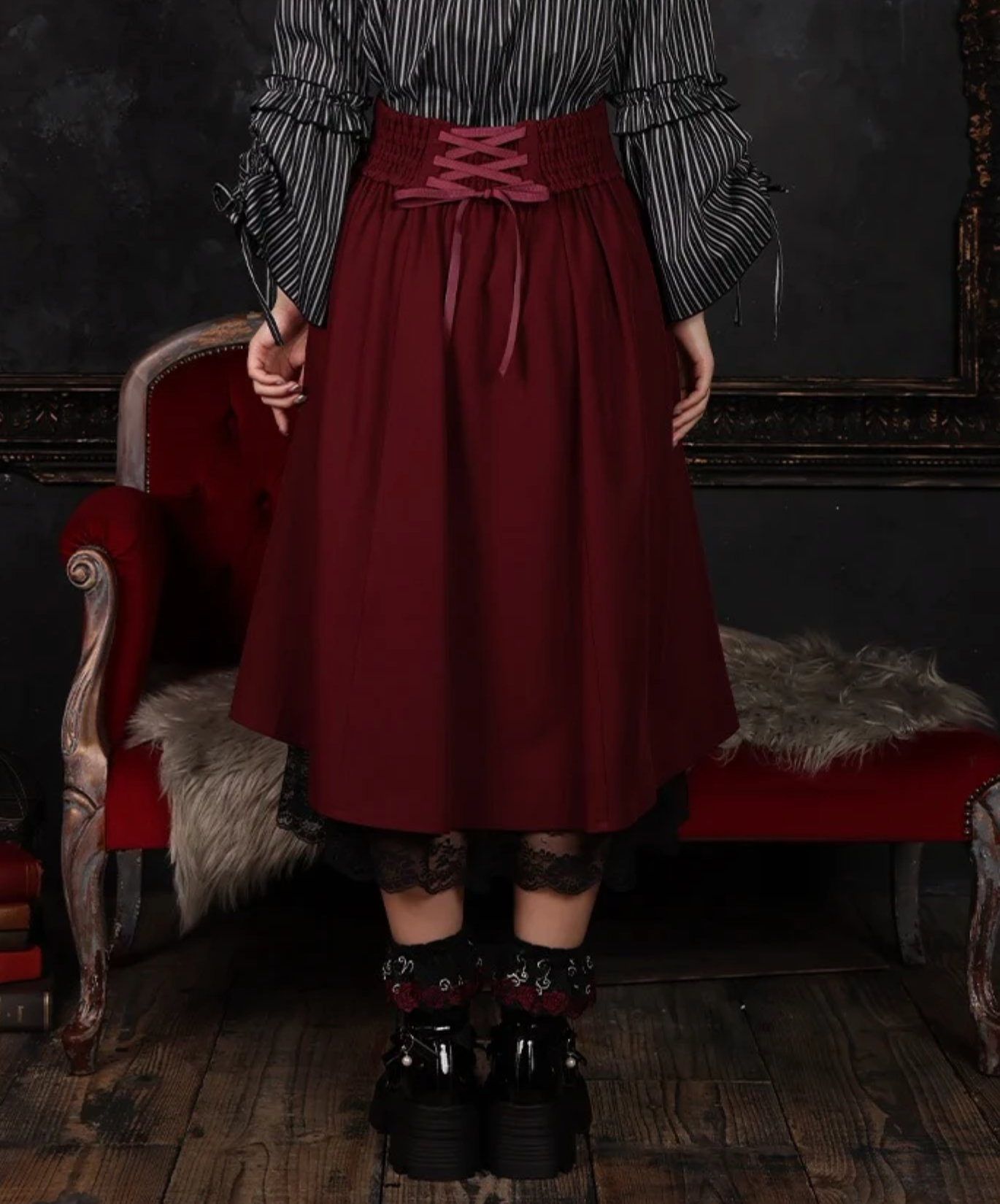 Cross & High-Waisted Skirt