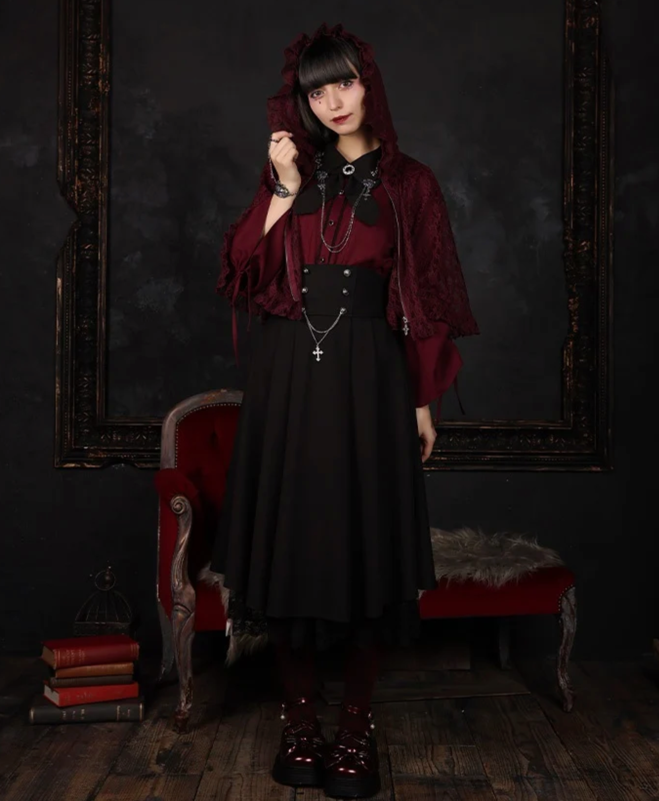 Cross & High-Waisted Skirt