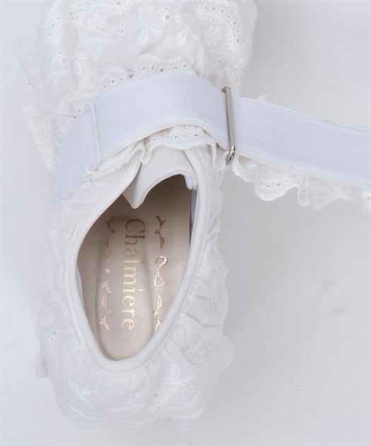 Cotton lace ruffle shoes