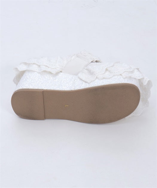 Cotton lace ruffle shoes