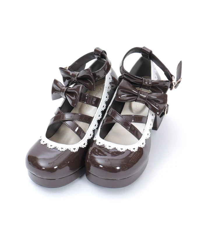 Double Ribbon Scalloped Pumps