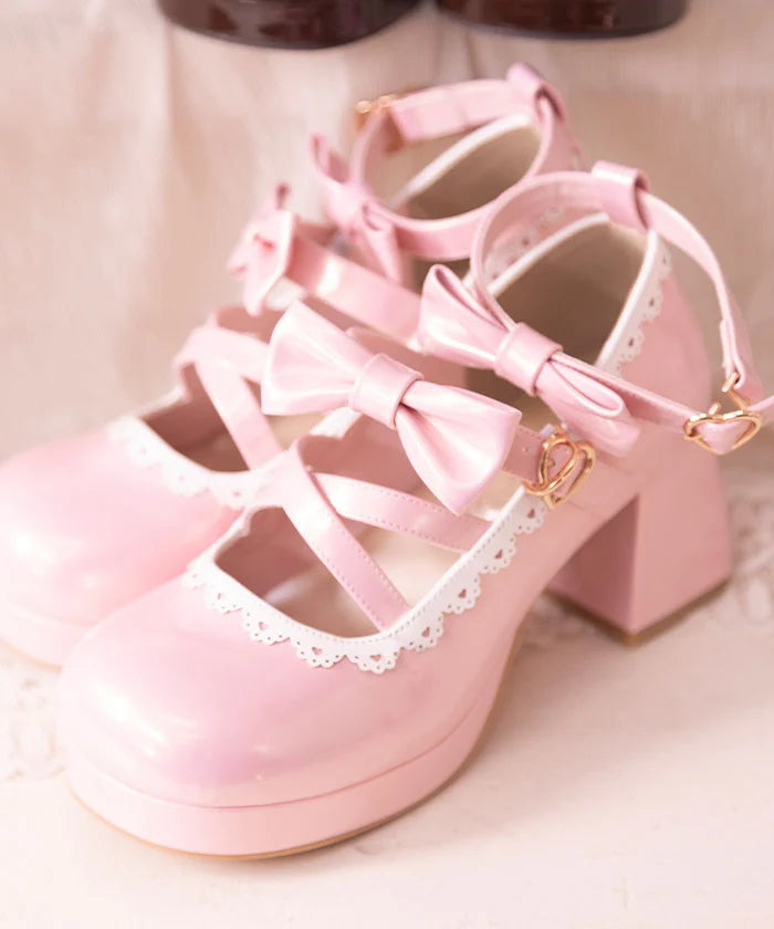 Double Ribbon Scalloped Pumps