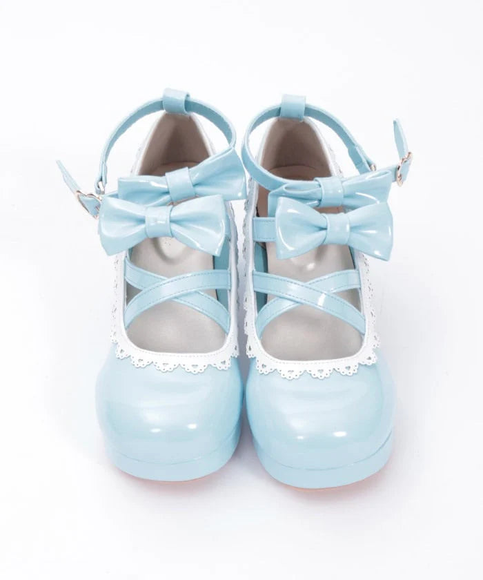 Double Ribbon Scalloped Pumps