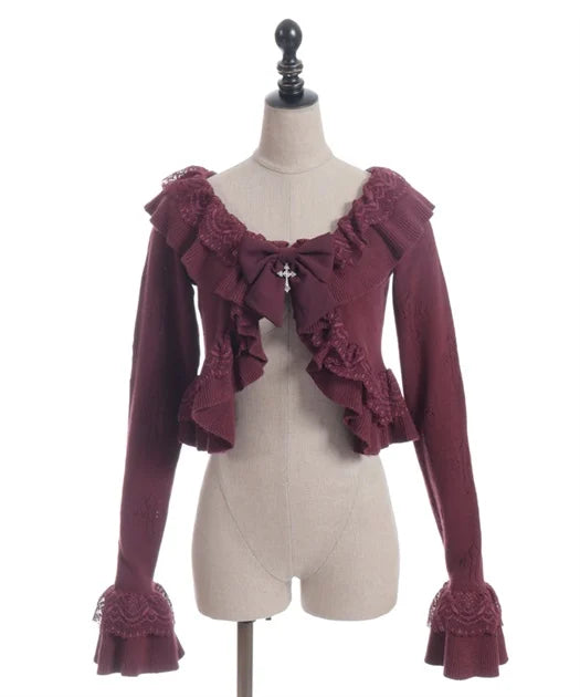 Cross Openwork Knit Cardigan