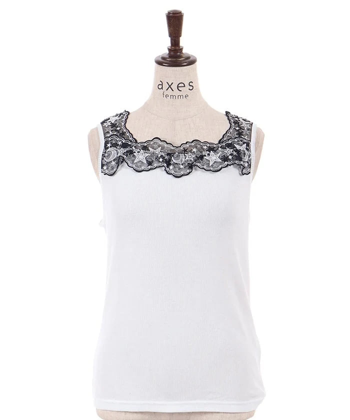 Luminous Moon Lace Tank Top