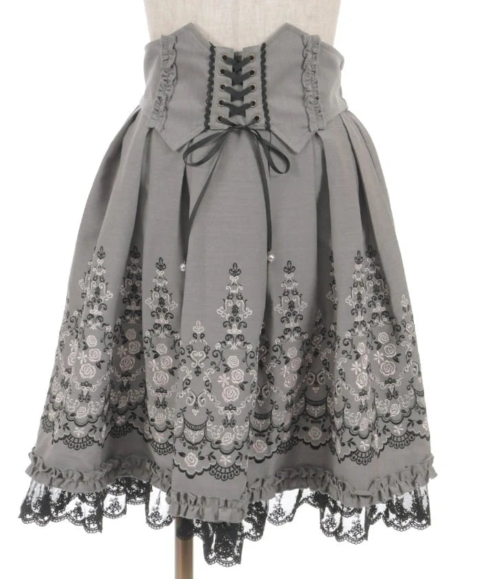 Corset Style Embroidered Skirt