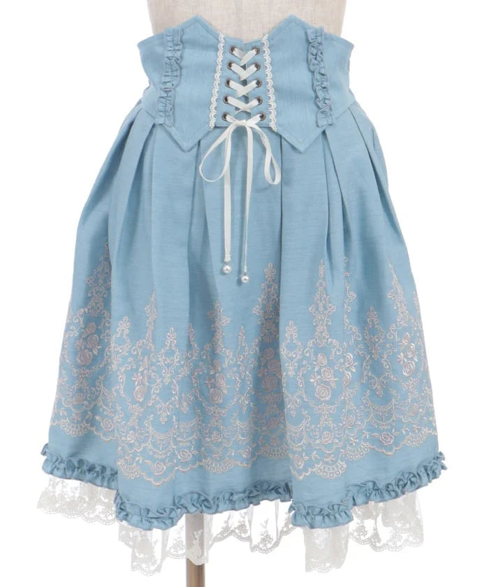 Corset Style Embroidered Skirt