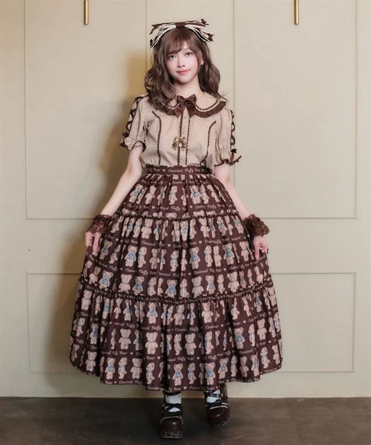 Fluffy Bear Pattern Skirt