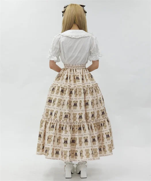 Fluffy Bear Pattern Skirt