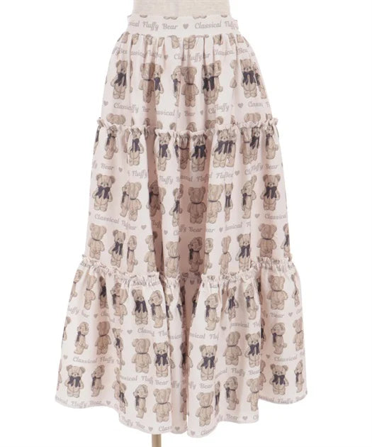 Fluffy Bear Pattern Skirt