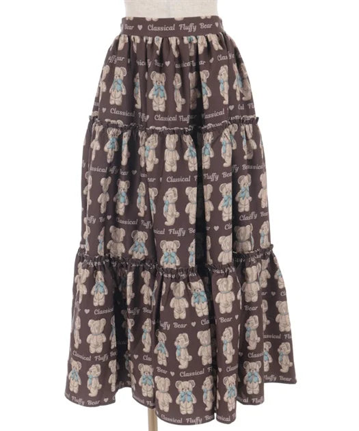 Fluffy Bear Pattern Skirt