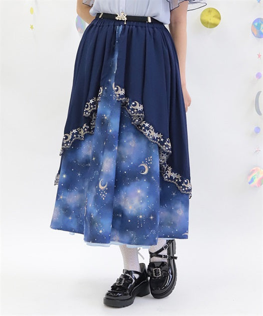 Luminous Moon Pattern 2-Way Skirt