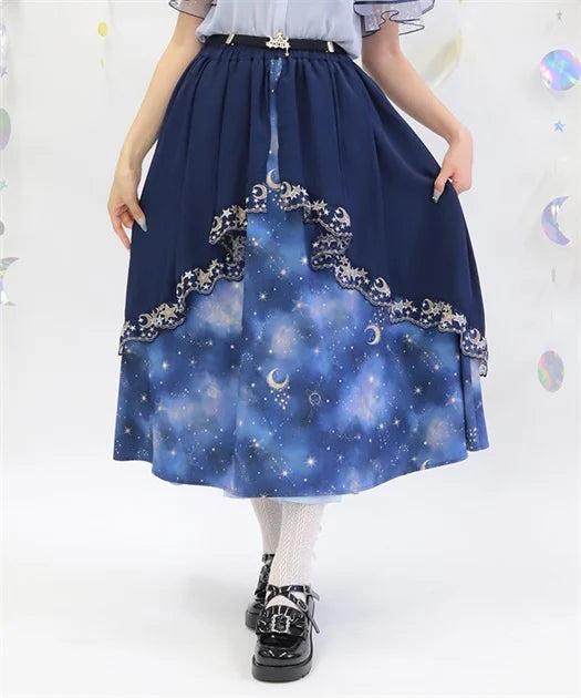 Luminous Moon Pattern 2-Way Skirt
