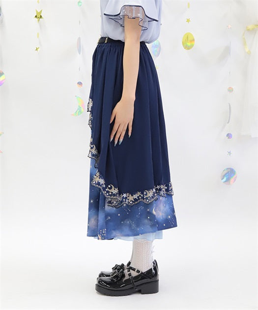 Luminous Moon Pattern 2-Way Skirt