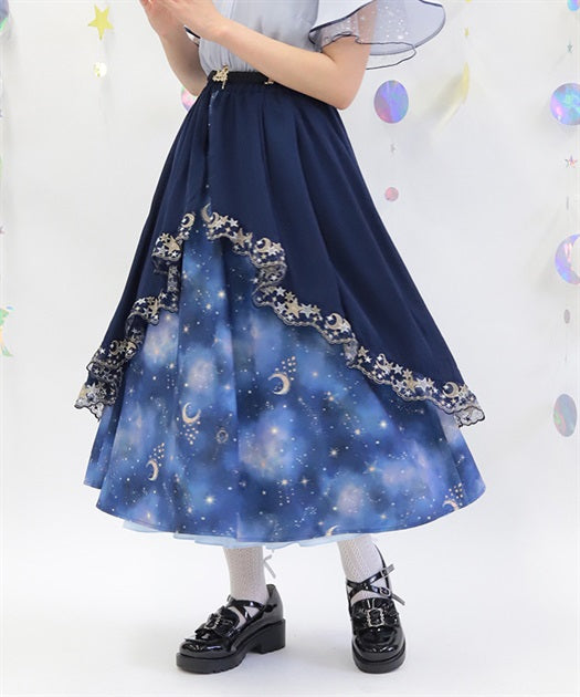 Luminous Moon Pattern 2-Way Skirt