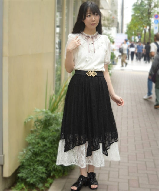 Contact Cooling Full Lace Irregular Hem Skirt