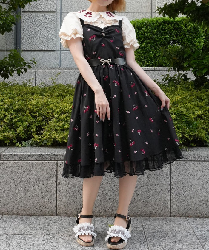 Cherry x Rose Embroidered Jumperskirt