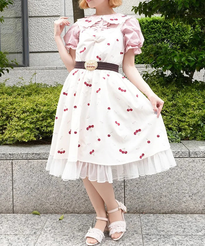 Cherry x Rose Embroidered Jumperskirt