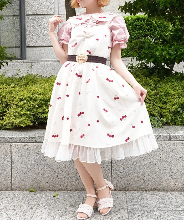 Cherry x Rose Embroidered Jumperskirt