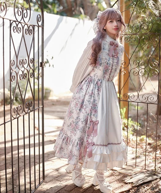 Classical Rose Pattern Jumperskirt