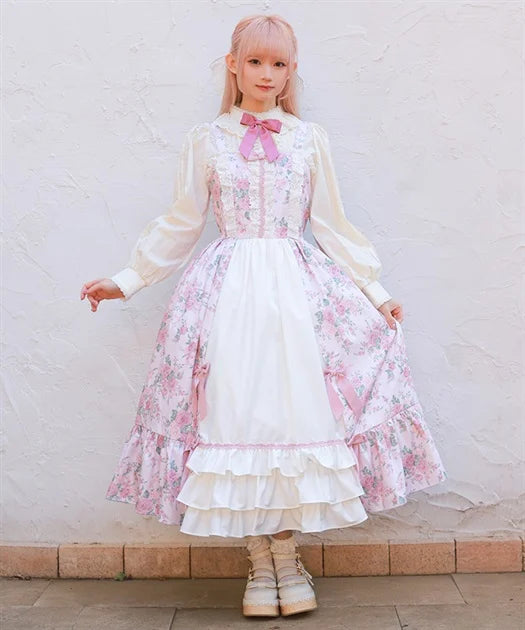 Classical Rose Pattern Jumperskirt