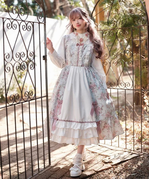 Classical Rose Pattern Jumperskirt
