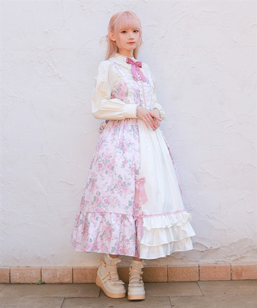 Classical Rose Pattern Jumperskirt