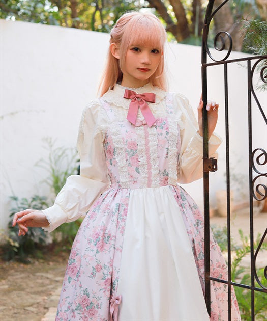 Classical Rose Pattern Jumperskirt