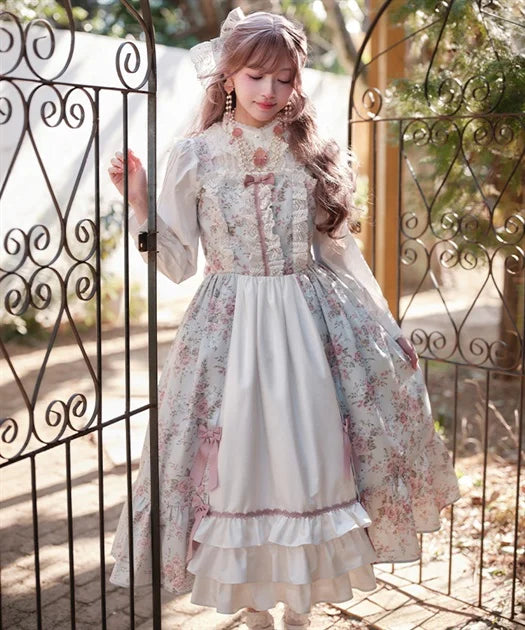 Classical Rose Pattern Jumperskirt