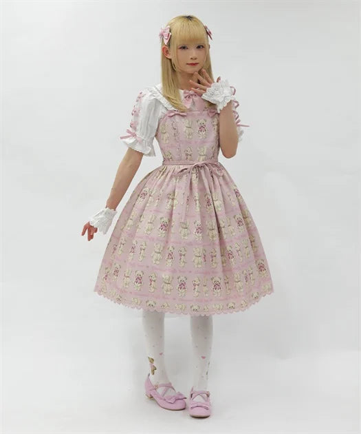 Fluffy Bear Pattern Jumperskirt