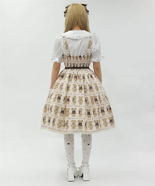 Fluffy Bear Pattern Jumperskirt