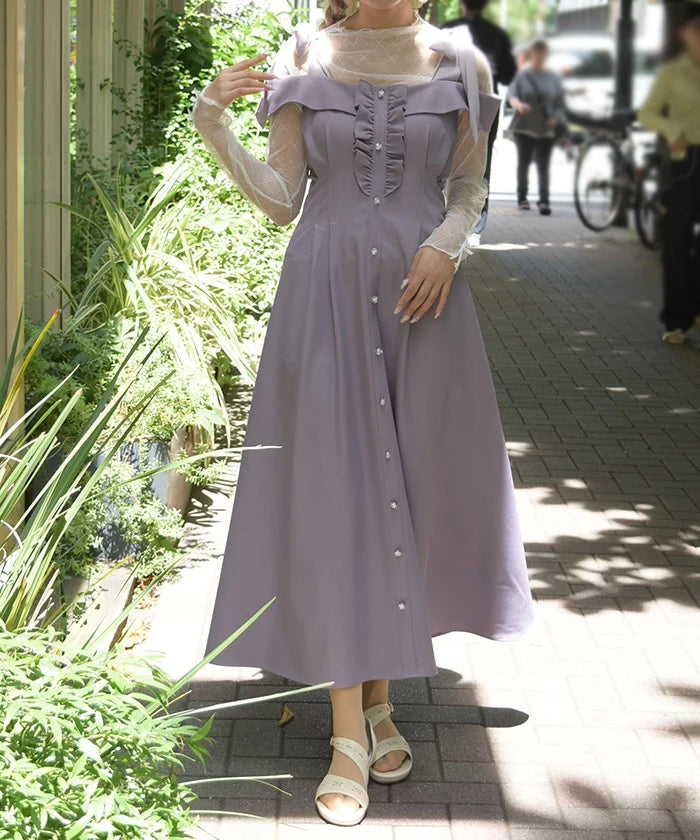 Shoulder Ribbon Dress