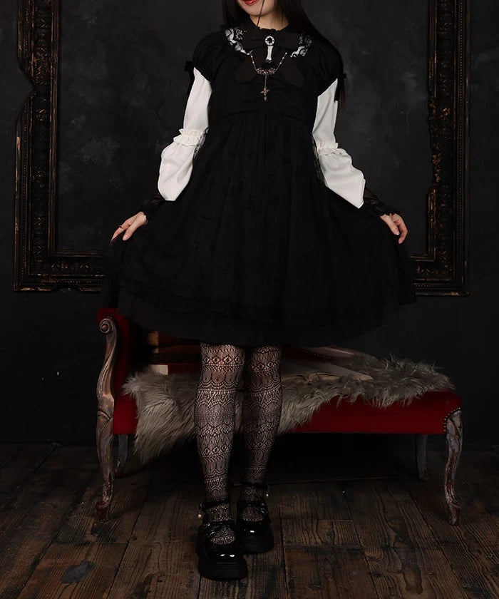 Flocky Pattern Tulle Dress