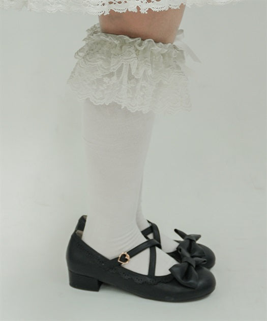 High Socks with Lace