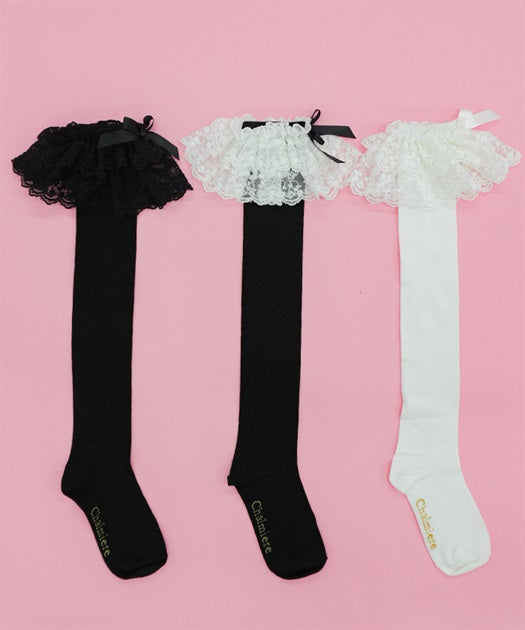 High Socks with Lace