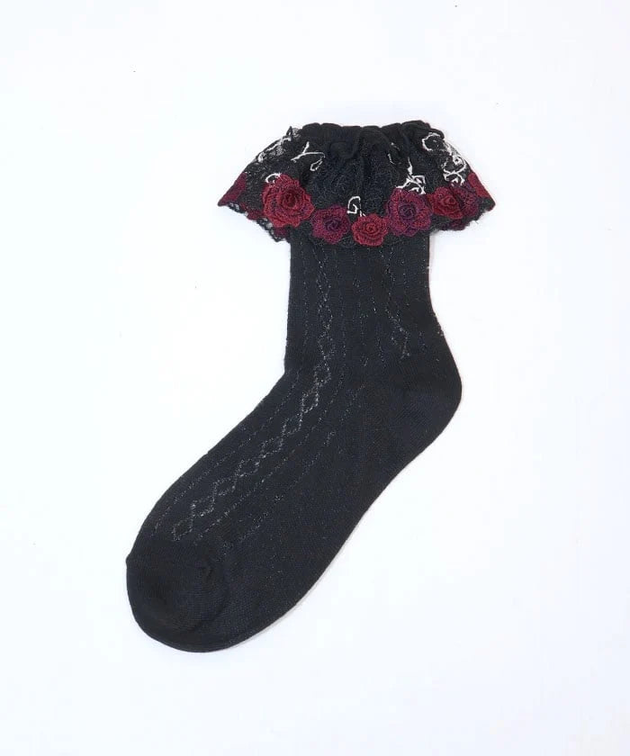 Rose & Bat Lace Socks