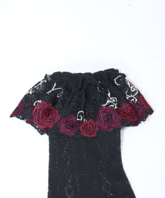 Rose & Bat Lace Socks