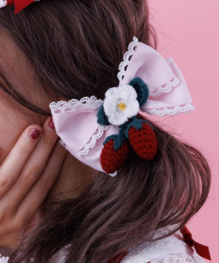 Strawberry Ribbon Clip Set