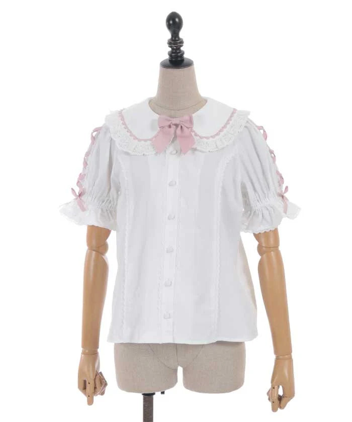 Sleeve Lace-up Blouse