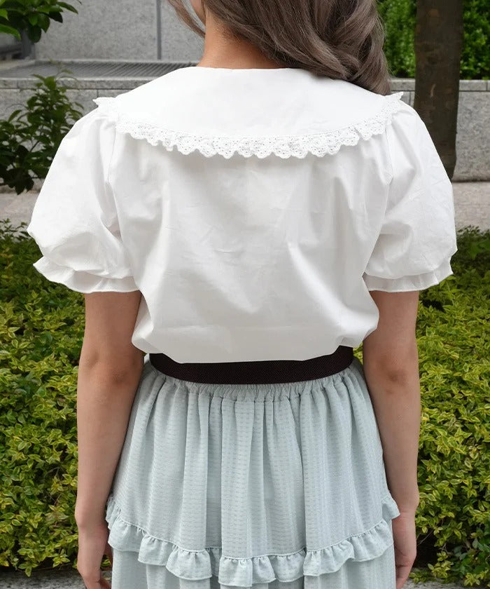 Cherry Embroidered Cotton Blouse