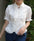 Lace Frill & Lace-Up Blouse