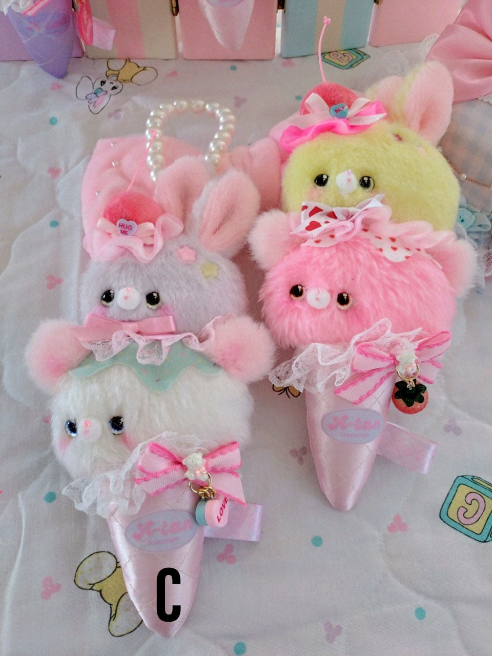 Ice Cream Brooch with Charm