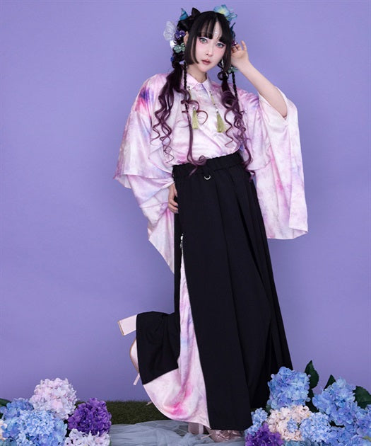 Hydrangea & Butterfly Jacquard Hakama Pants