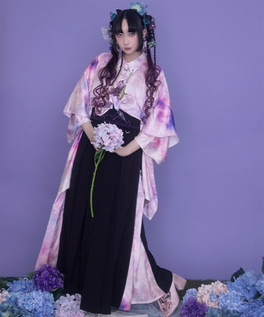Hydrangea & Butterfly Jacquard Hakama Pants