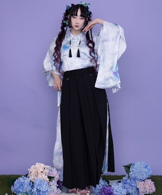 Hydrangea & Butterfly Jacquard Hakama Pants