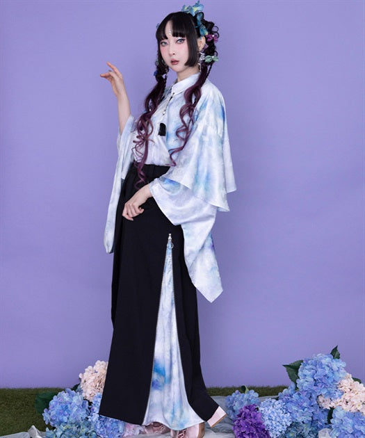Hydrangea & Butterfly Jacquard Hakama Pants