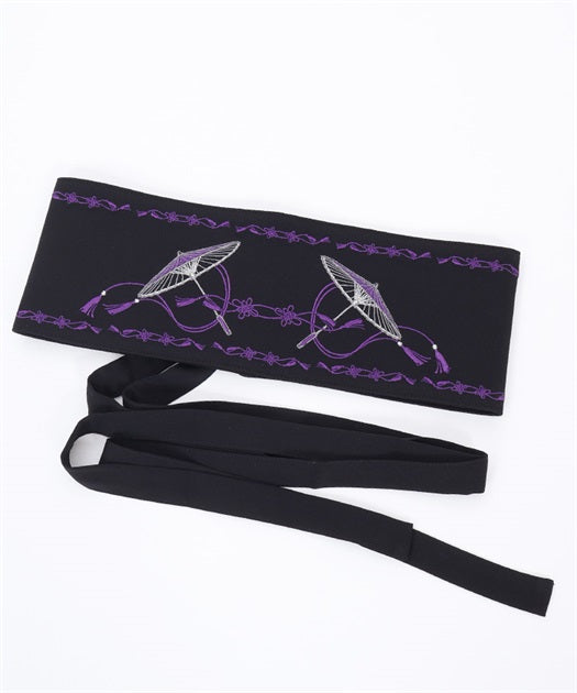 Japanese Umbrella Embroidery Obi Belt