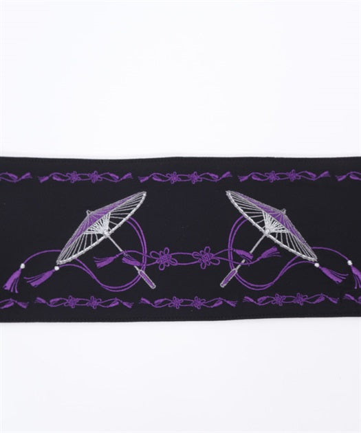 Japanese Umbrella Embroidery Obi Belt
